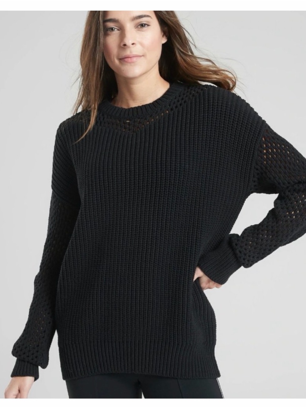 Athleta Mesh Volume Sleeve Sweater